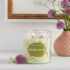 Opalhouse 15.1oz Lidded Glass Jar 2-Wick Candle Wildflowers Soy Wax Blend